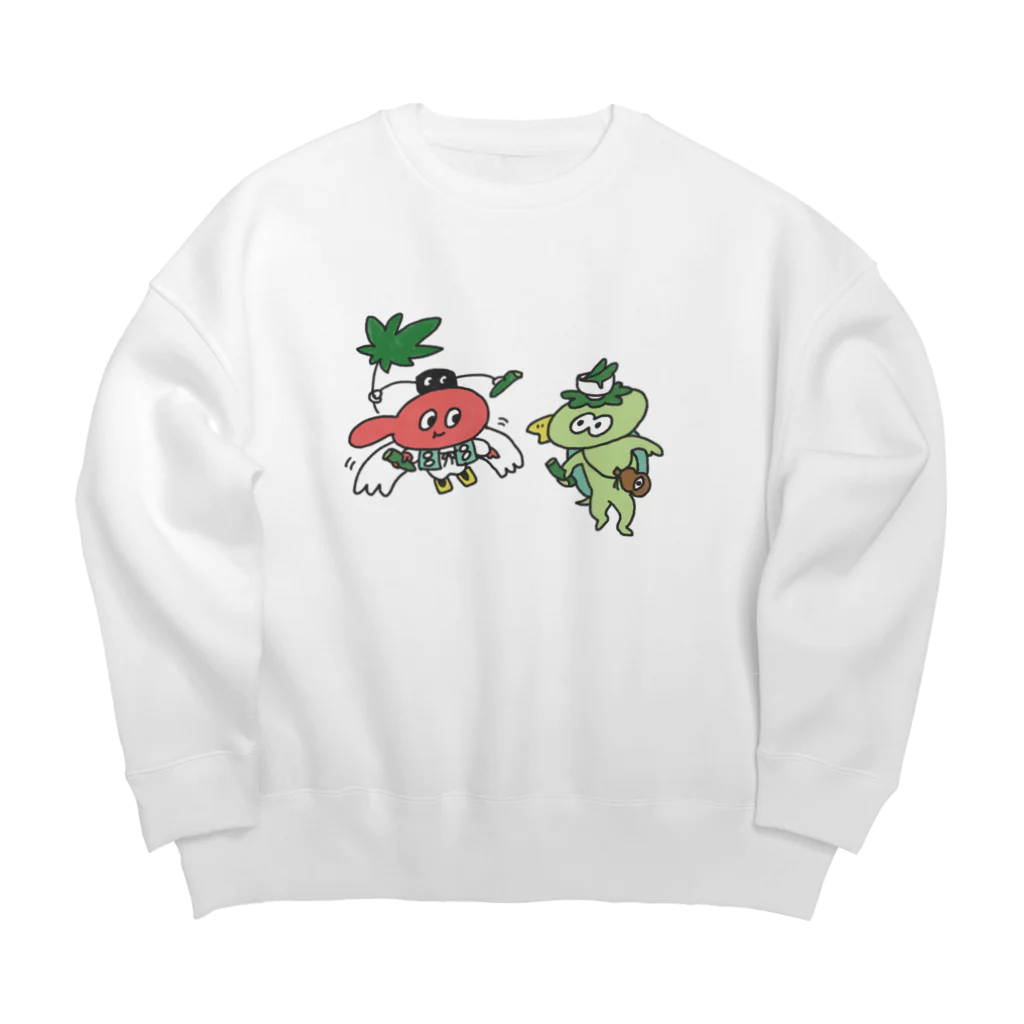 遠州天狗屋👺のてんぐちゃんとカッパくん Big Crew Neck Sweatshirt