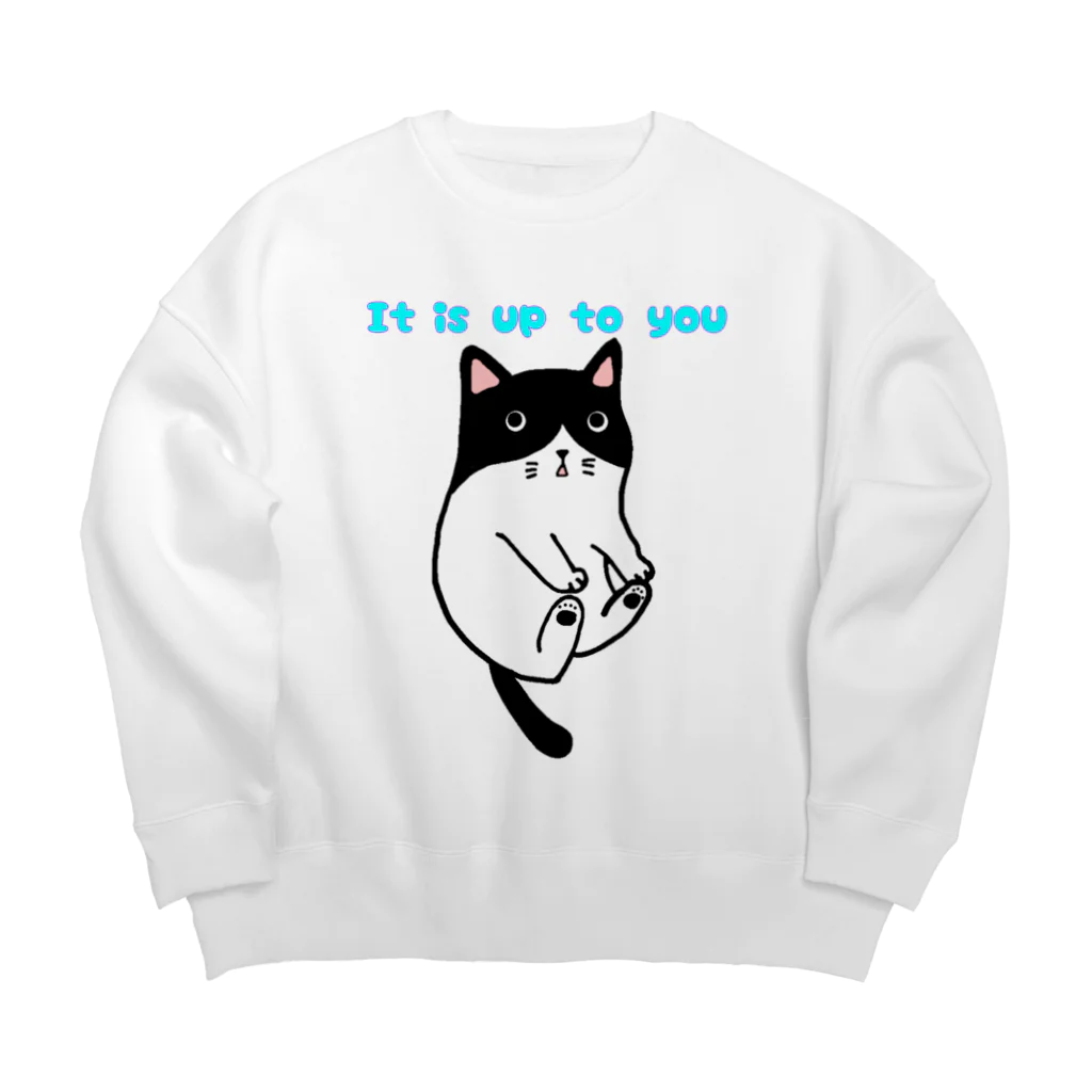 まっちのゆるっと猫·抱っこ Big Crew Neck Sweatshirt