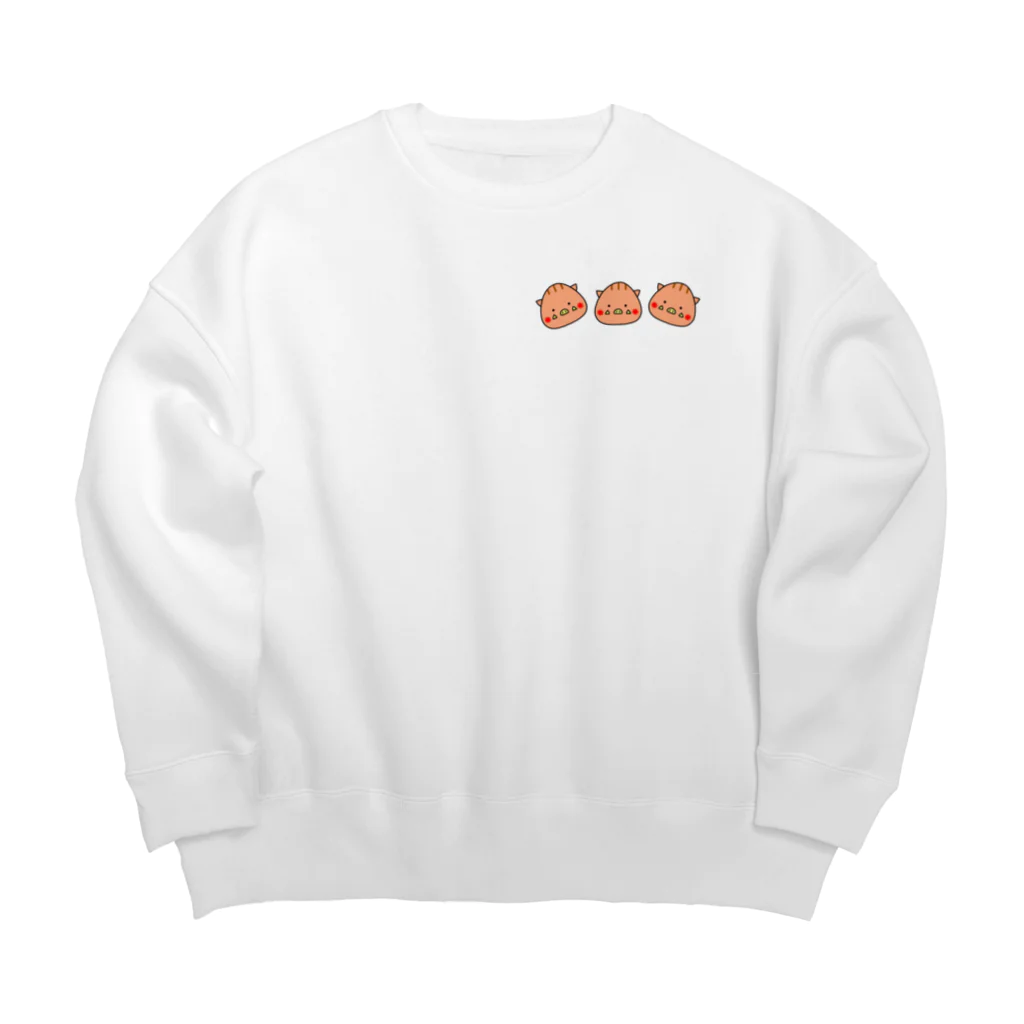 いのしし茶屋の3匹のいのっちょさん Big Crew Neck Sweatshirt