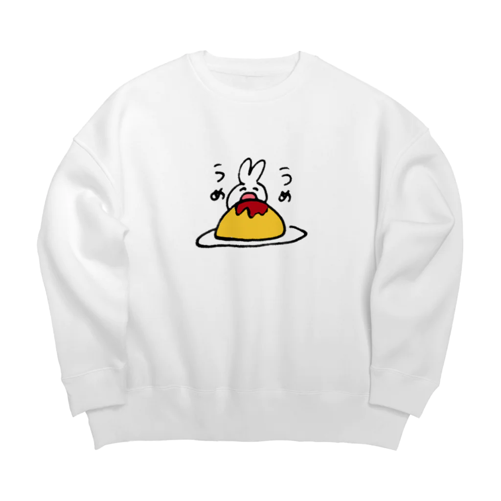 パラパラオムライスのうめうさぴ Big Crew Neck Sweatshirt