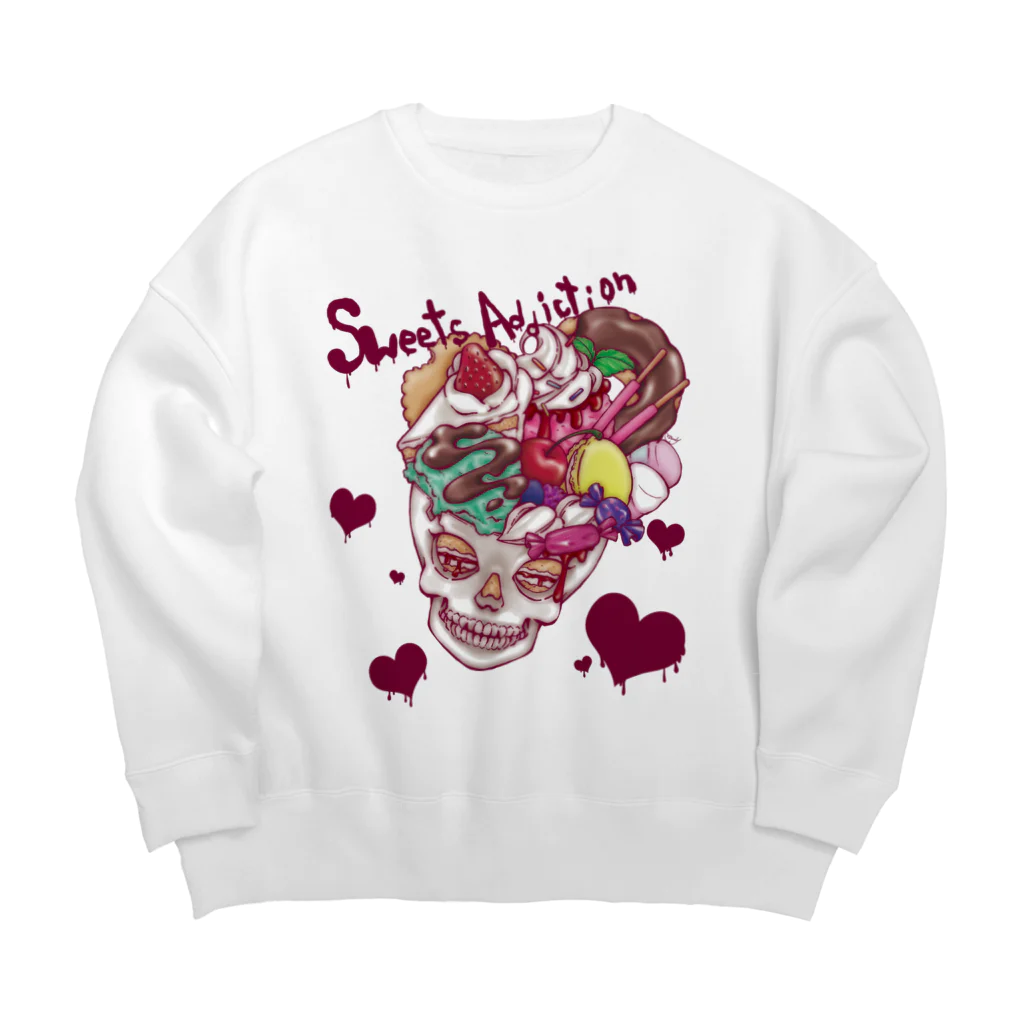 みあまゆあのスイーツ中毒 Big Crew Neck Sweatshirt