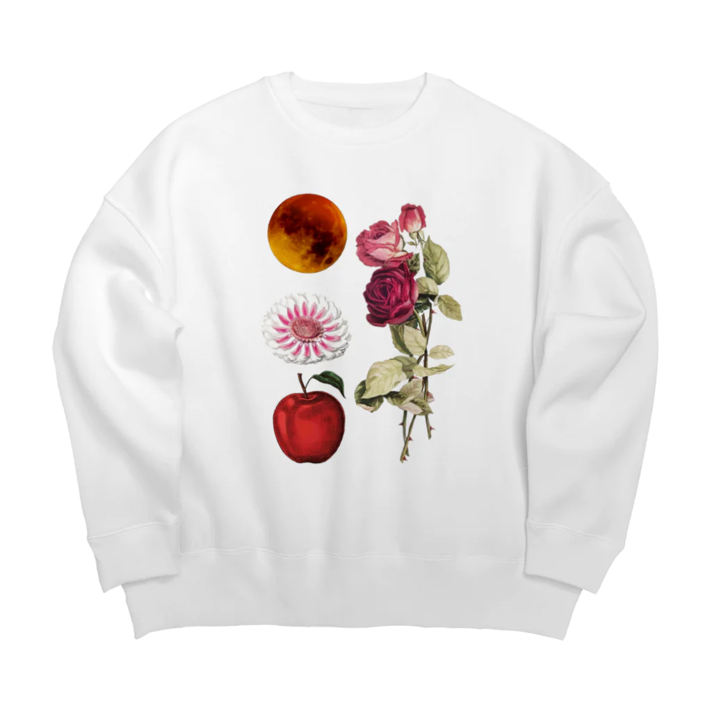 HANDSOMEの赤いりんごと赤い薔薇と赤い月と Big Crew Neck Sweatshirt