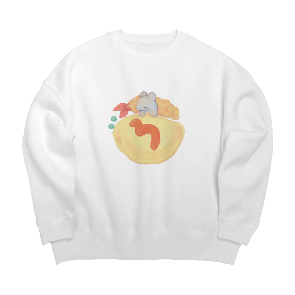 oyasumi. comのバクとオムライス Big Crew Neck Sweatshirt