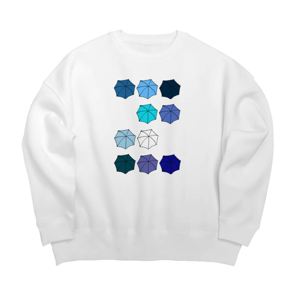 気ままに創作　よろず堂の傘の花　あお Big Crew Neck Sweatshirt