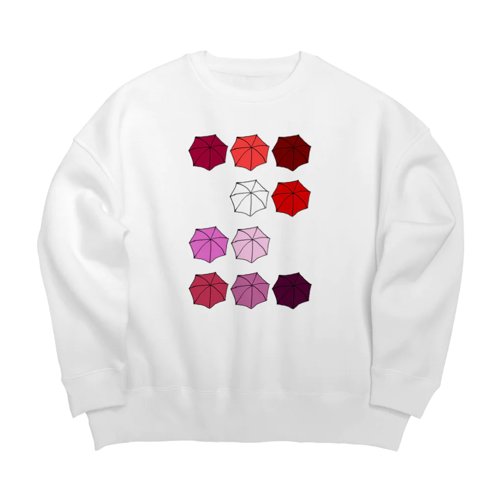 気ままに創作　よろず堂の傘の花　あか Big Crew Neck Sweatshirt