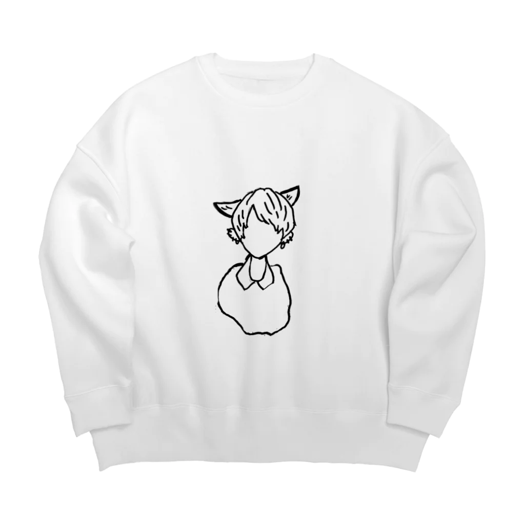 希白 れなの希黒れんくんイラスト Big Crew Neck Sweatshirt