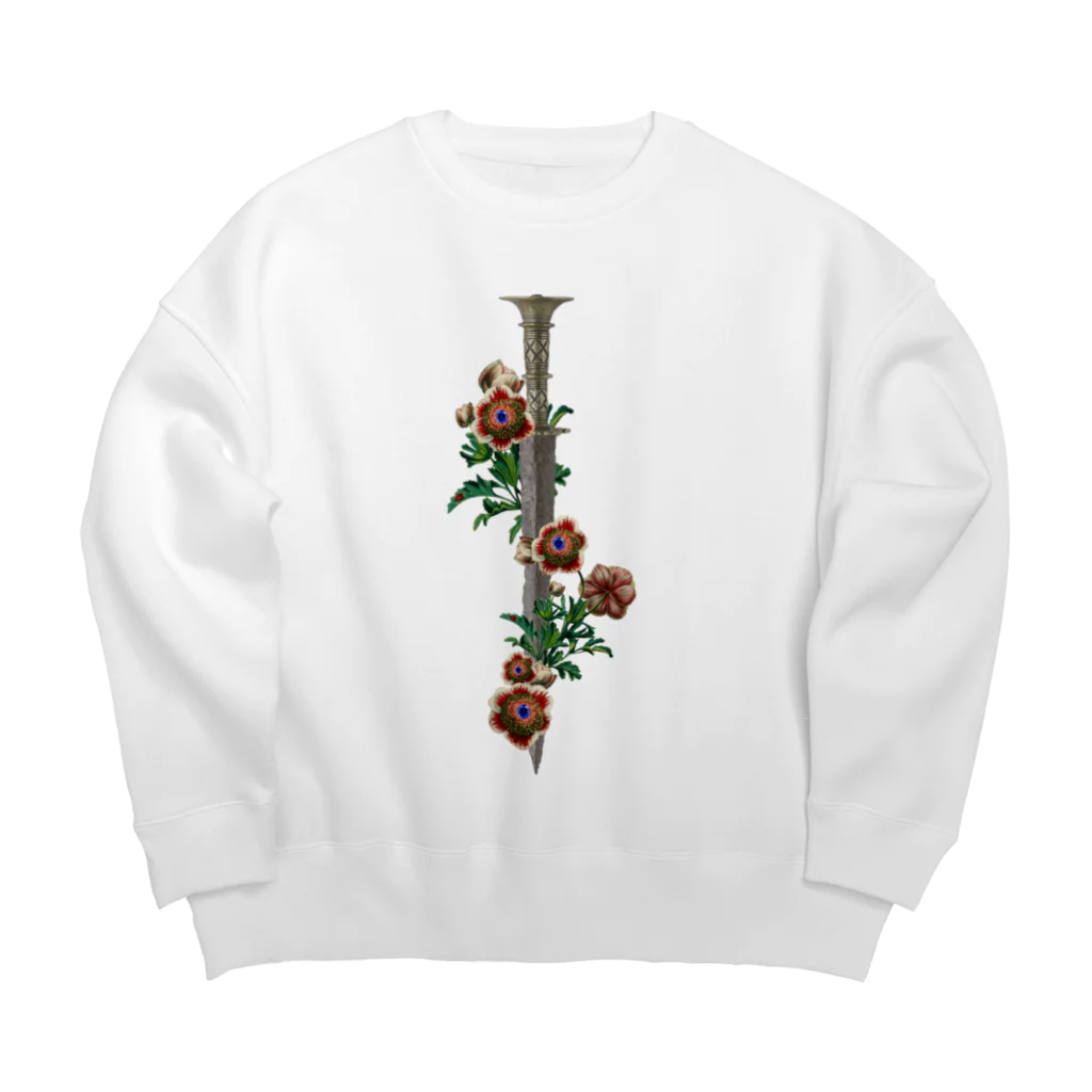 HANDSOMEのお花の剣 Big Crew Neck Sweatshirt