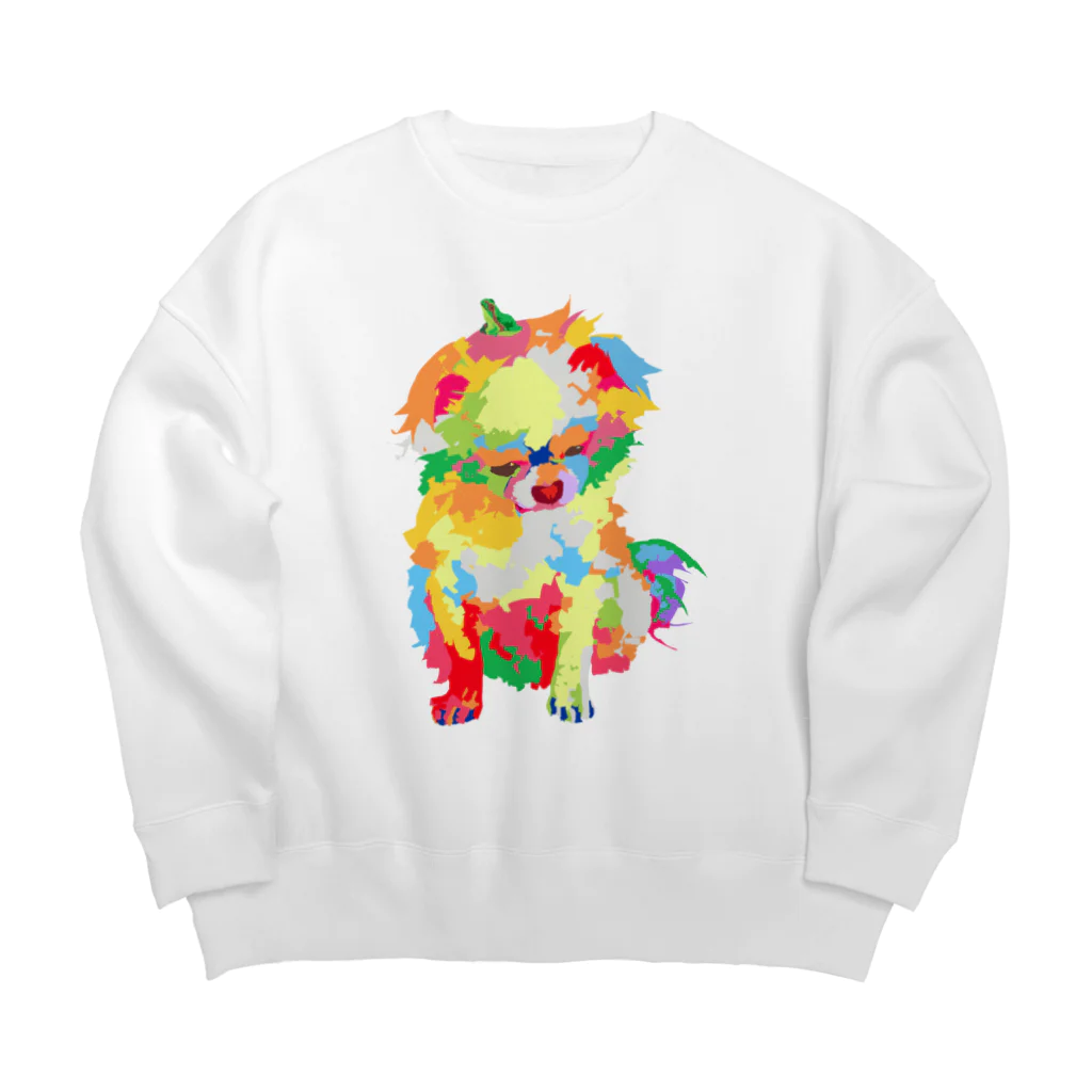 meiroのわんこ Big Crew Neck Sweatshirt