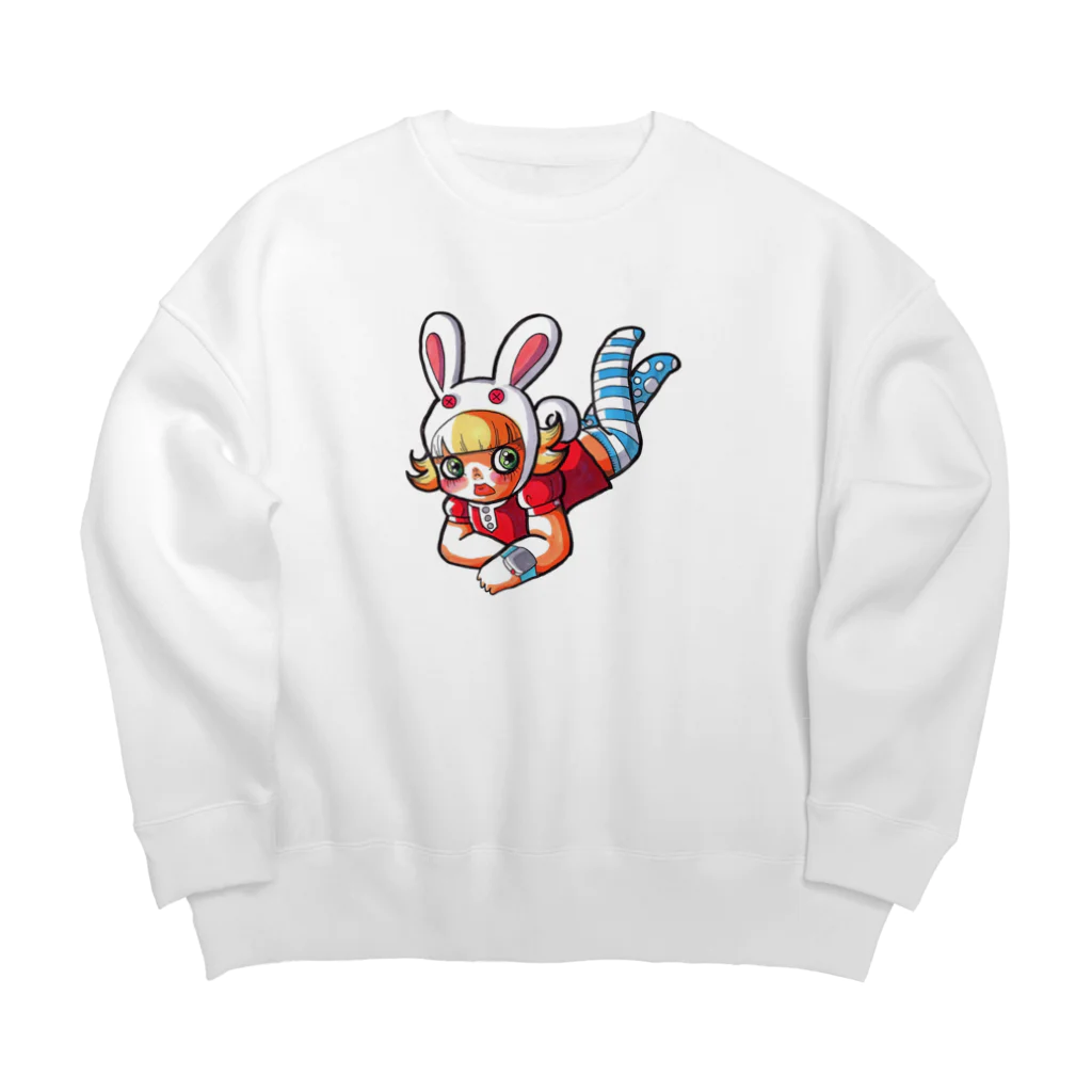 あめりのうさぎ小屋のごろりん Ms.Bunny Moog Big Crew Neck Sweatshirt