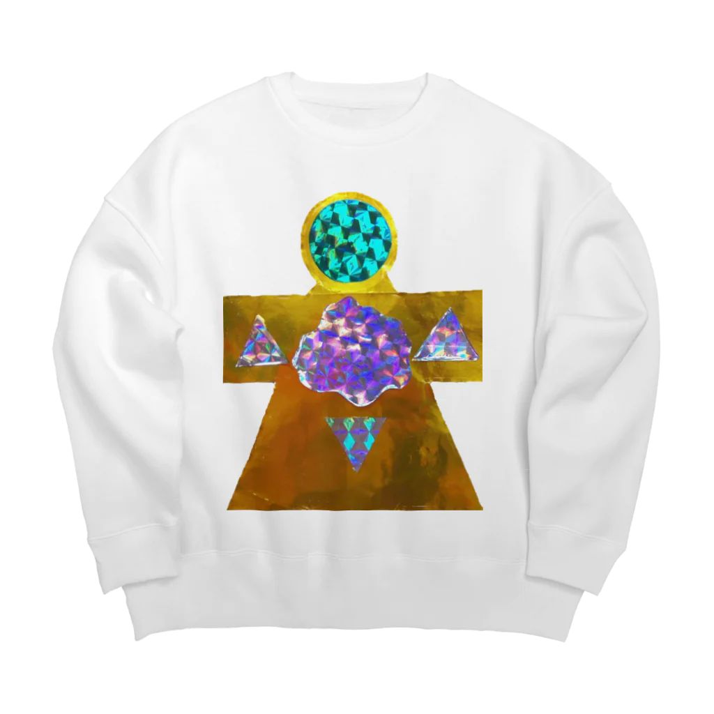 湯沢恵理　宇宙アイテムのメタリックお守り宇宙人ビッグシルエットスウェット Big Crew Neck Sweatshirt