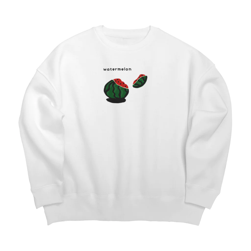 Red berry treeのスイカ　割れちゃった！ Big Crew Neck Sweatshirt