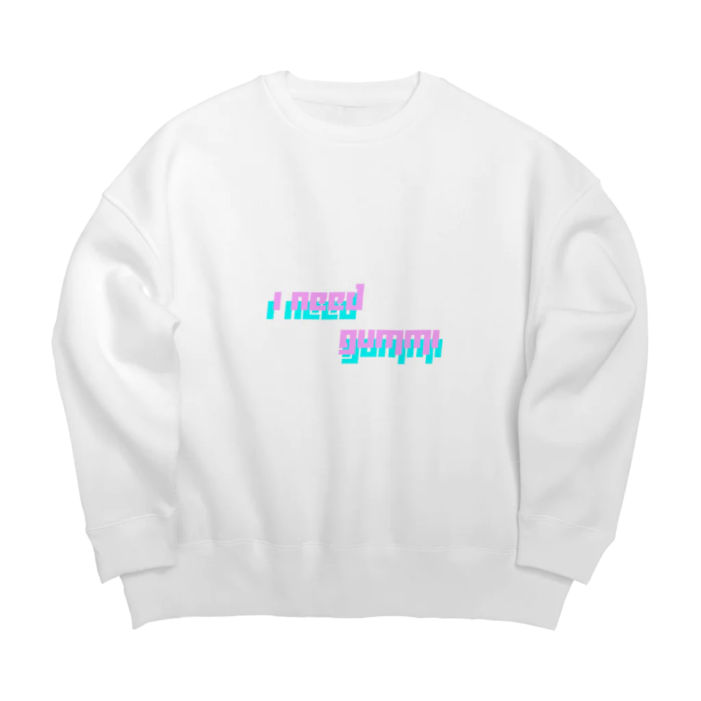 じゆうにのびのびのi need gummi Big Crew Neck Sweatshirt