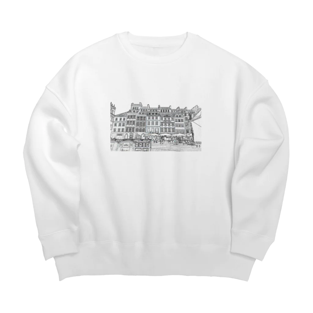 モモンヌの洋服屋さんのワルシャワ旧市街 Big Crew Neck Sweatshirt
