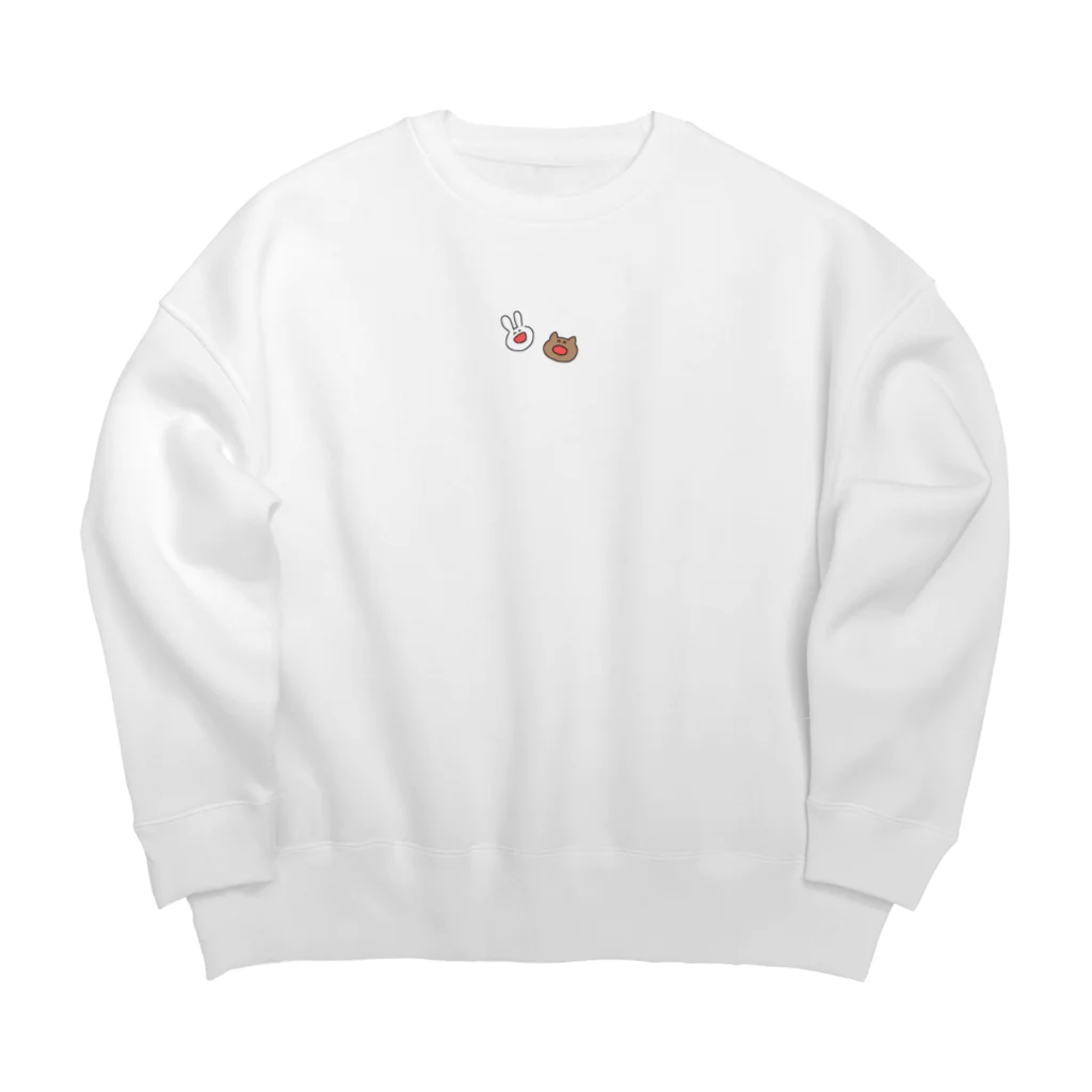 ウサギのうさぎとねこ Big Crew Neck Sweatshirt