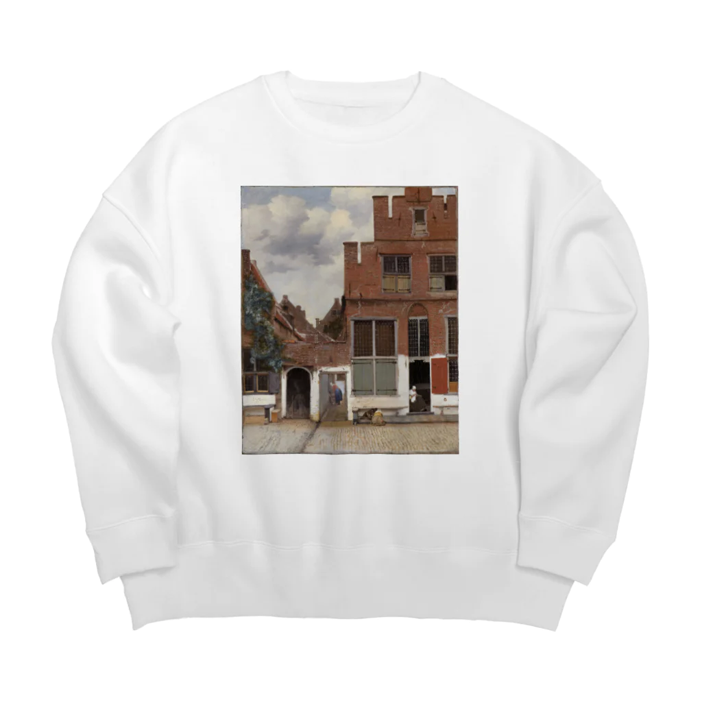 public domainのデルフトの小道 / ヨハネス・フェルメール Big Crew Neck Sweatshirt