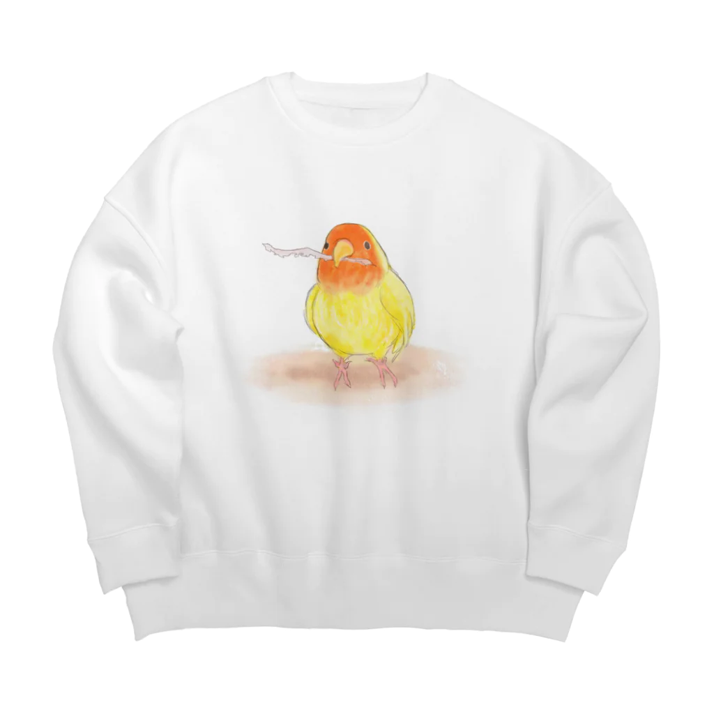 まめるりはことりのコザクラインコ　レイ【まめるりはことり】 Big Crew Neck Sweatshirt