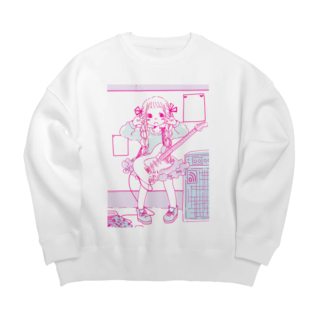 飴玉宝石箱のフェンダー少女 Big Crew Neck Sweatshirt