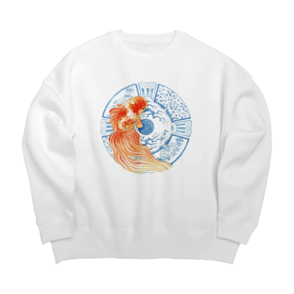  花金魚園の曙の器 Big Crew Neck Sweatshirt