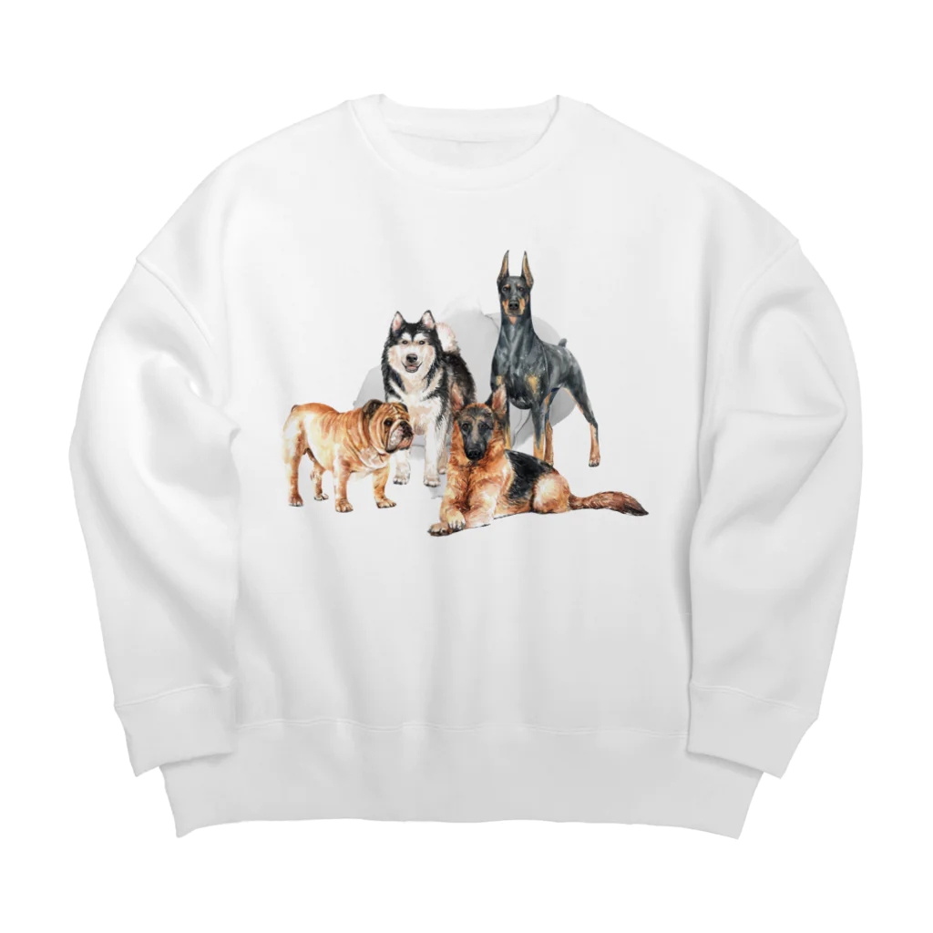 SANKAKU DESIGN STOREのちょっぴり強面の大きい犬たち。 Big Crew Neck Sweatshirt