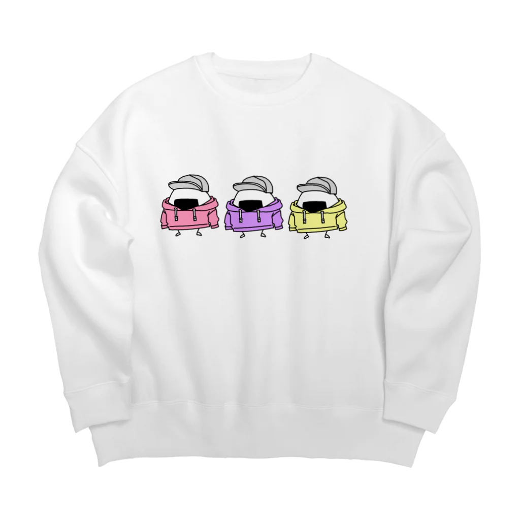 おにぎりやろうのパーカー３おにぎり Big Crew Neck Sweatshirt