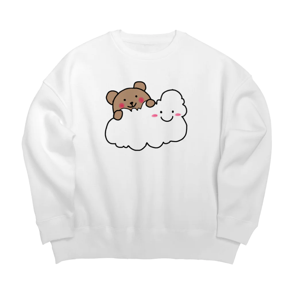 りゃあのくもり のち くま Big Crew Neck Sweatshirt