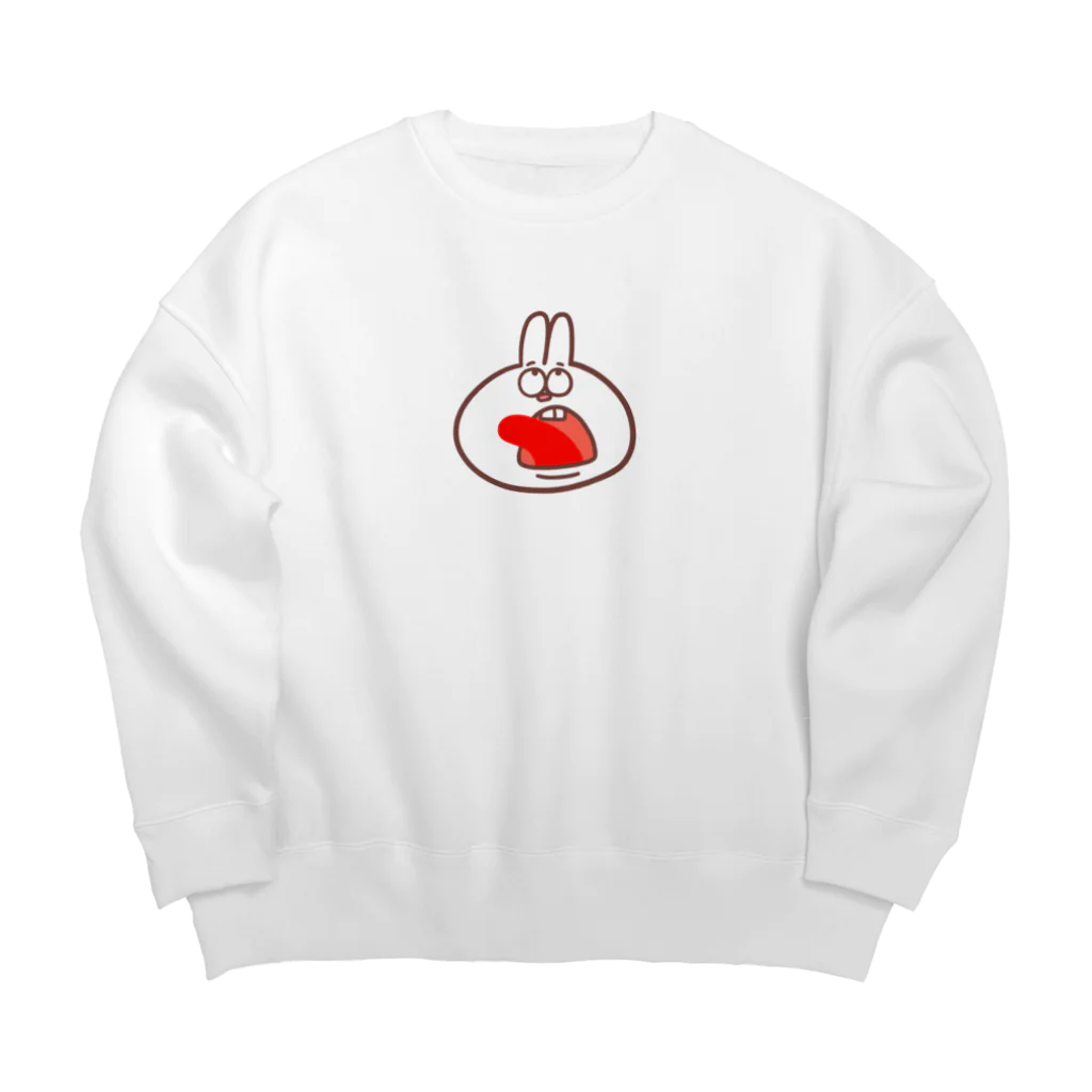 ぷこぷこぺんぺんのびっくりウサギ Big Crew Neck Sweatshirt