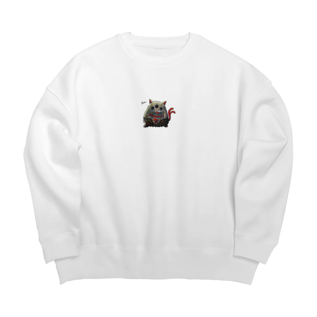 味噌惜シミのビッグミャフ Big Crew Neck Sweatshirt