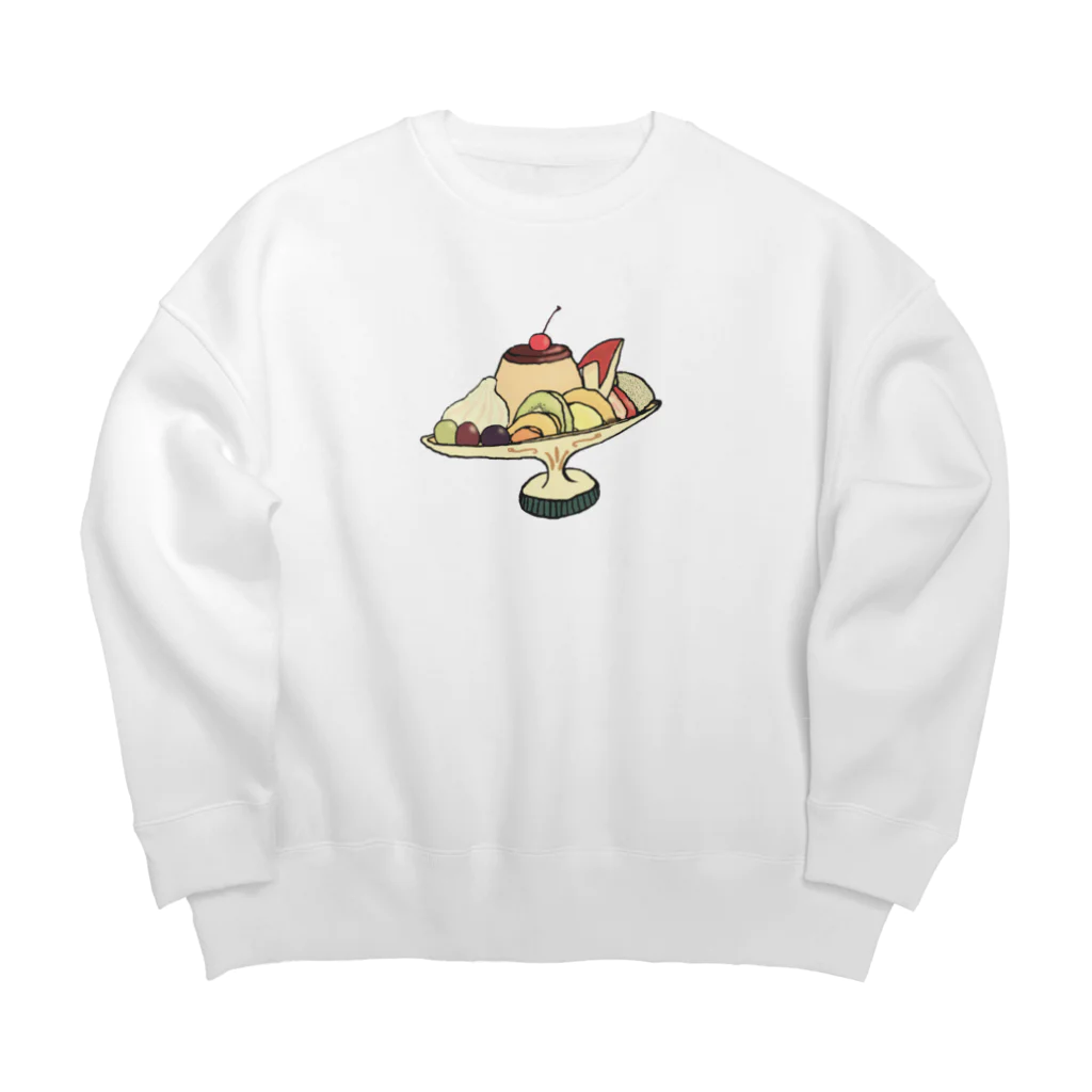 気ままに創作　よろず堂のプリン・ア・ラ・モード　レトロ Big Crew Neck Sweatshirt