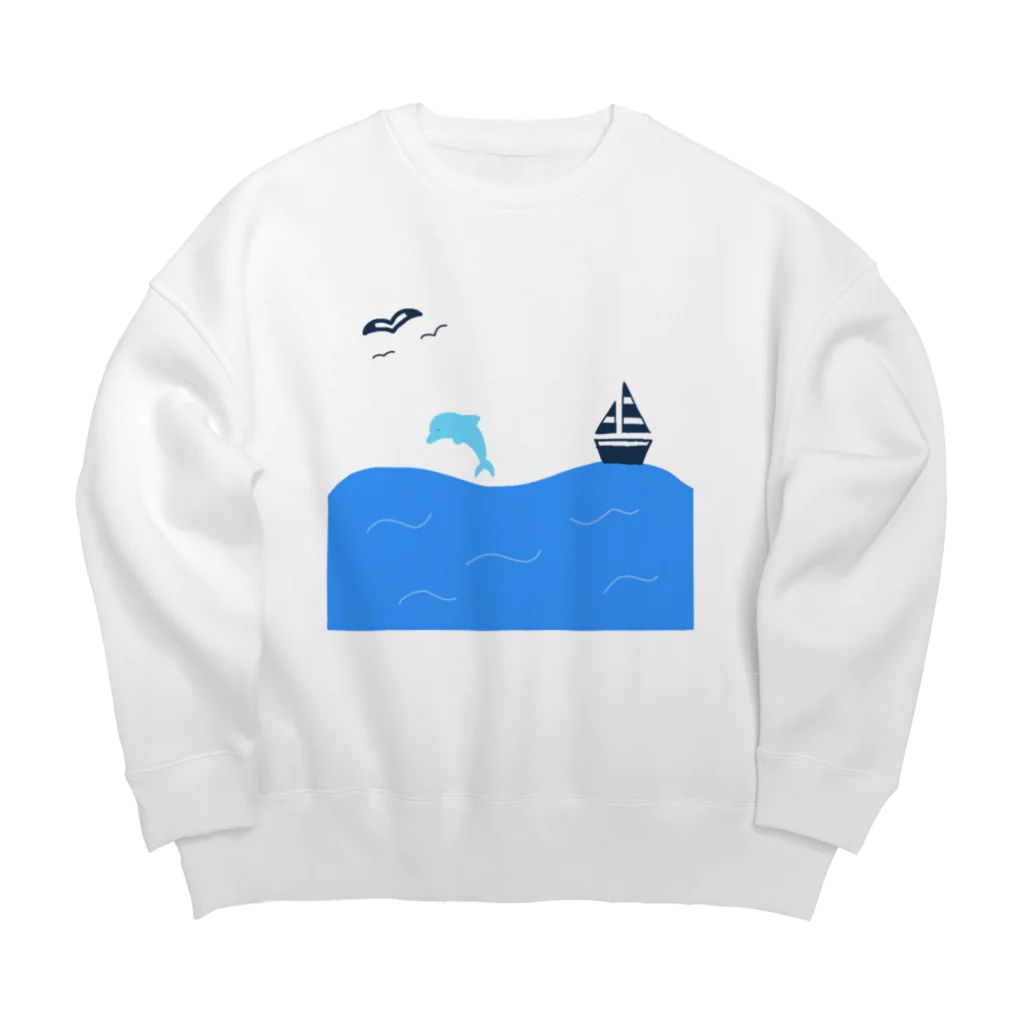 Yuuの【枠なし】yuuオリジナルイラスト13 夏の景色 Big Crew Neck Sweatshirt