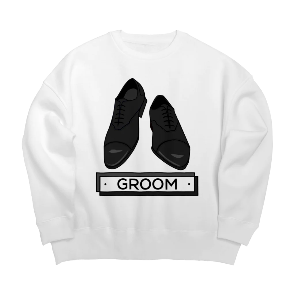 ペアTシャツ屋のシバヤさんのペア(GROOM)シューズ_ブラック Big Crew Neck Sweatshirt