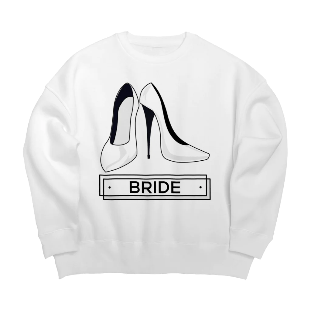 ペアTシャツ屋のシバヤさんのペア(BRIDE)ヒール_ホワイト ビッグシルエットスウェット