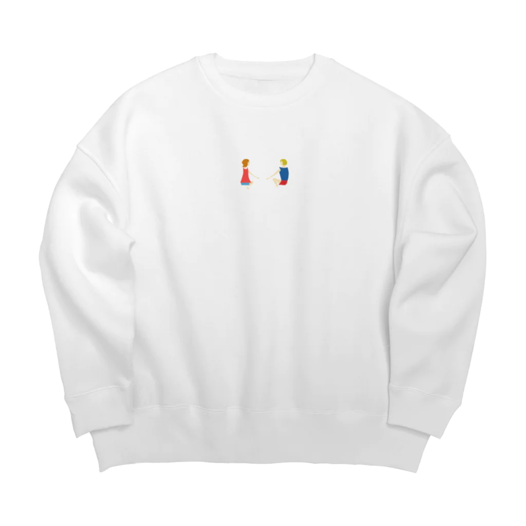 akadattanodeの少年少女（白） Big Crew Neck Sweatshirt