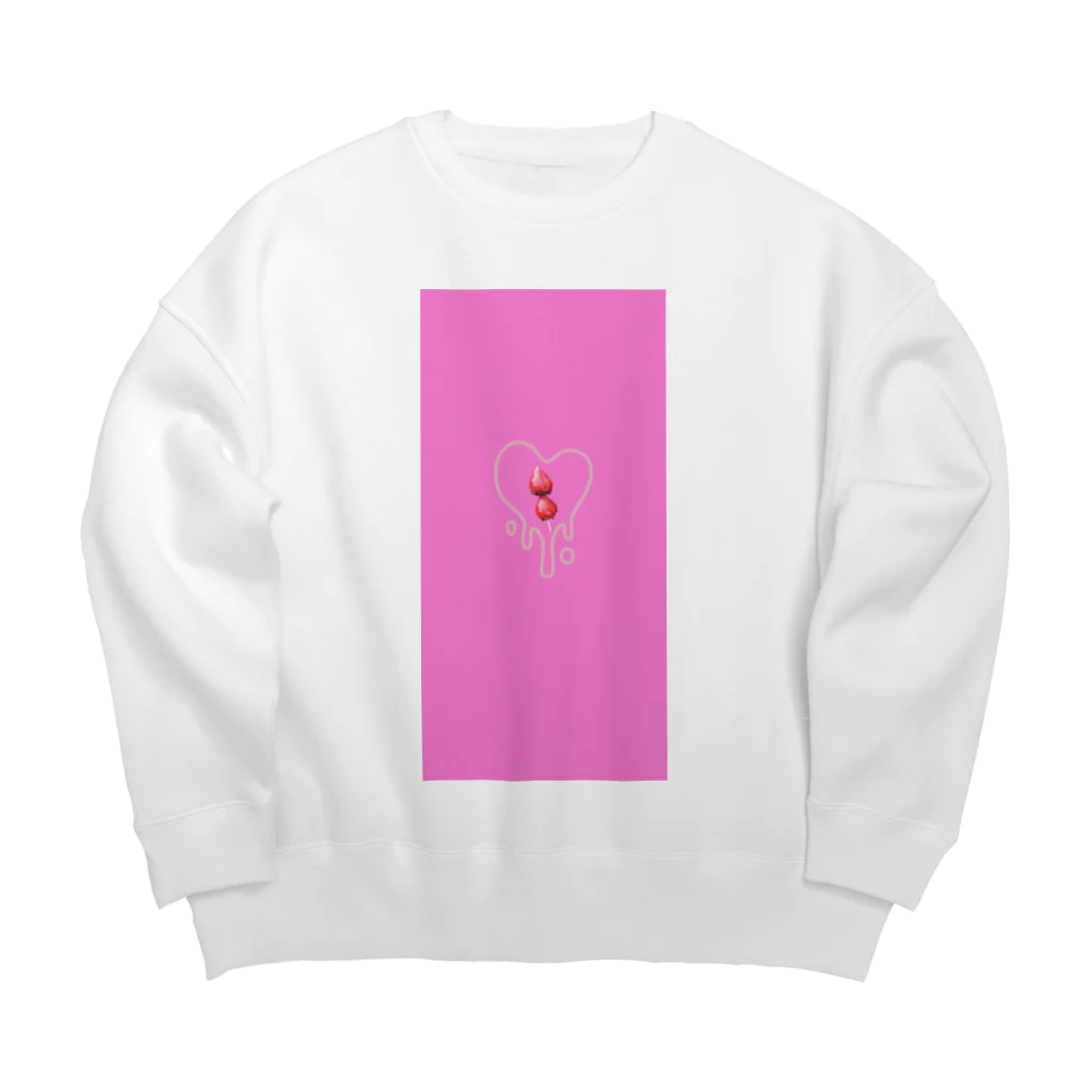 なでしこ@デザインのピンク！いちご飴×とろける♡いちごチョコ Big Crew Neck Sweatshirt