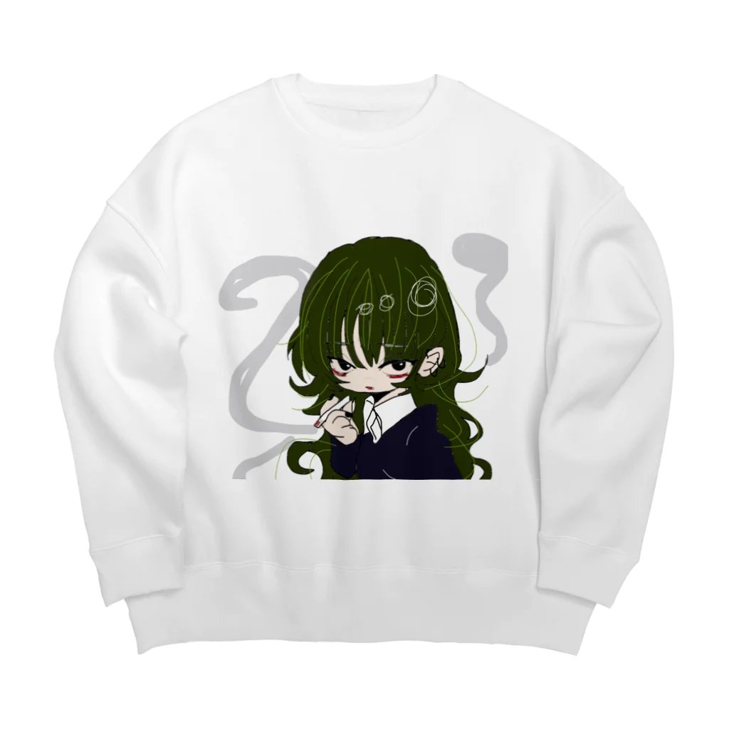 青リンゴのゆめかわいい女の子 Big Crew Neck Sweatshirt