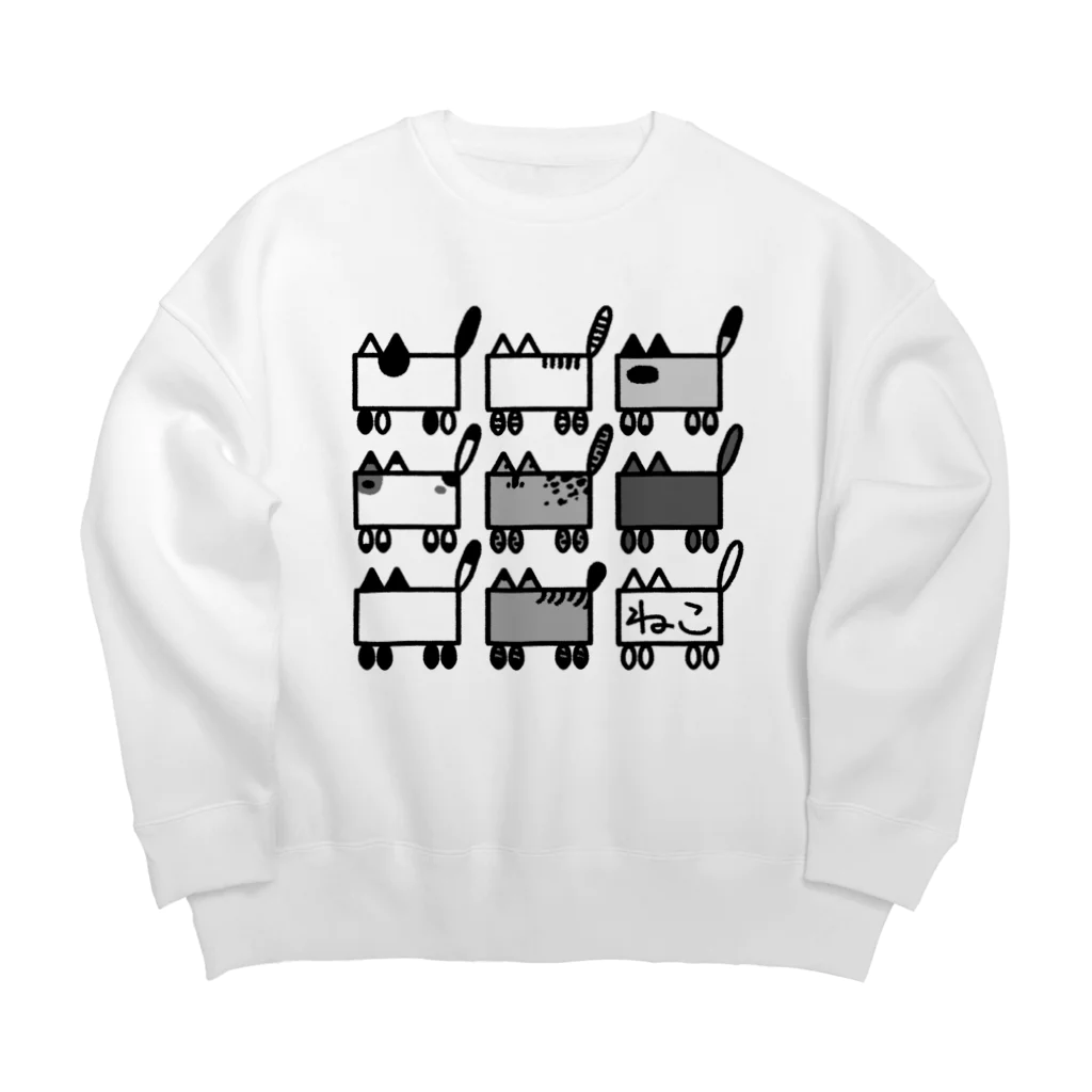 ヘタノヨコズキ劇場のイマジナリーねこ 3×3 Big Crew Neck Sweatshirt