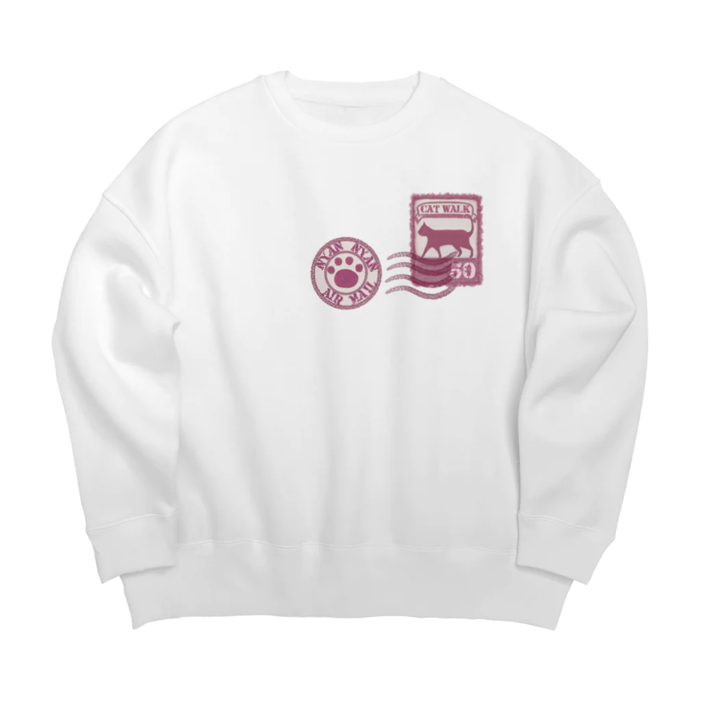 ねこなつ堂の猫エアメール Big Crew Neck Sweatshirt