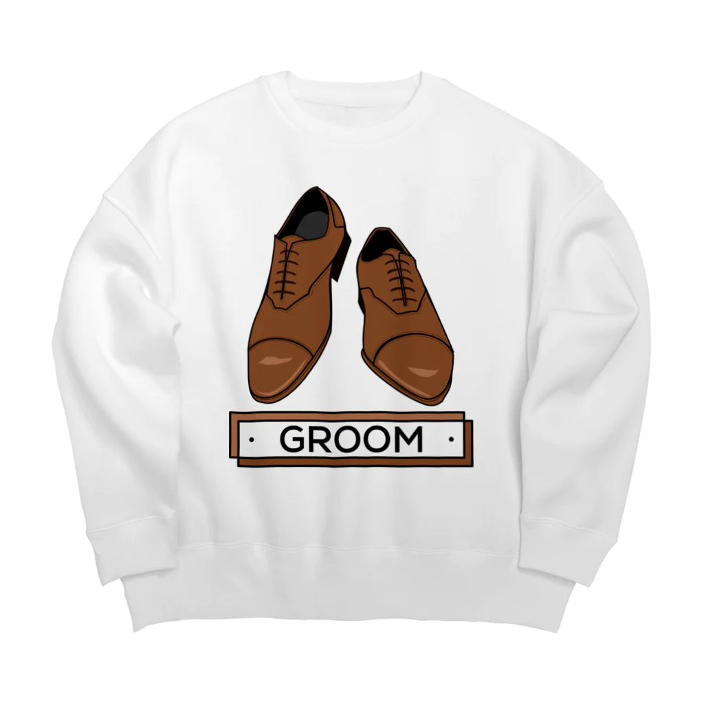 ペアTシャツ屋のシバヤさんのペア(GROOM)シューズ_ブラウン Big Crew Neck Sweatshirt