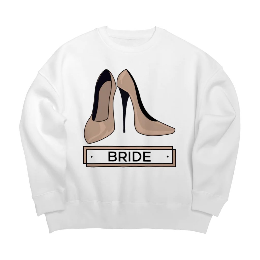 ペアTシャツ屋のシバヤさんのペア(BRIDE)ヒール_ベージュ ビッグシルエットスウェット