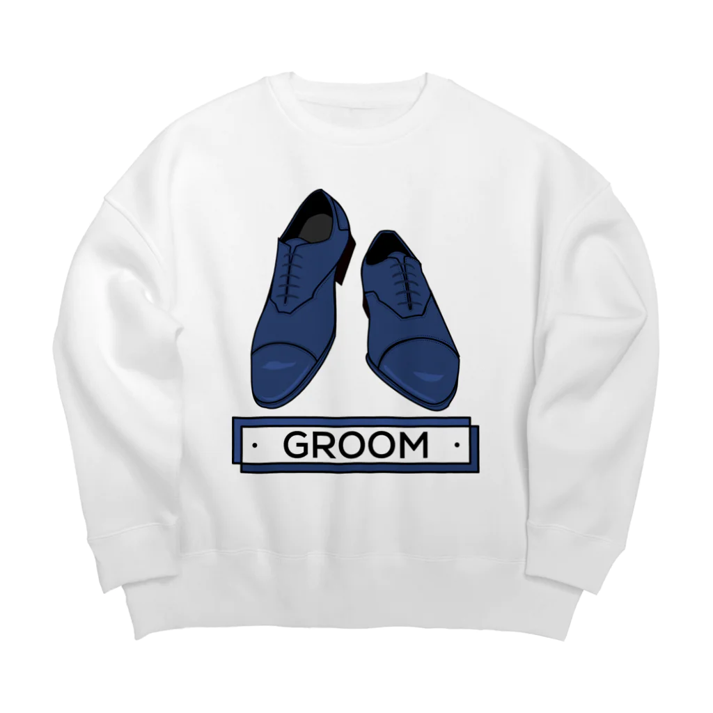 ペアTシャツ屋のシバヤさんのペア(GROOM)シューズ_ブルー Big Crew Neck Sweatshirt