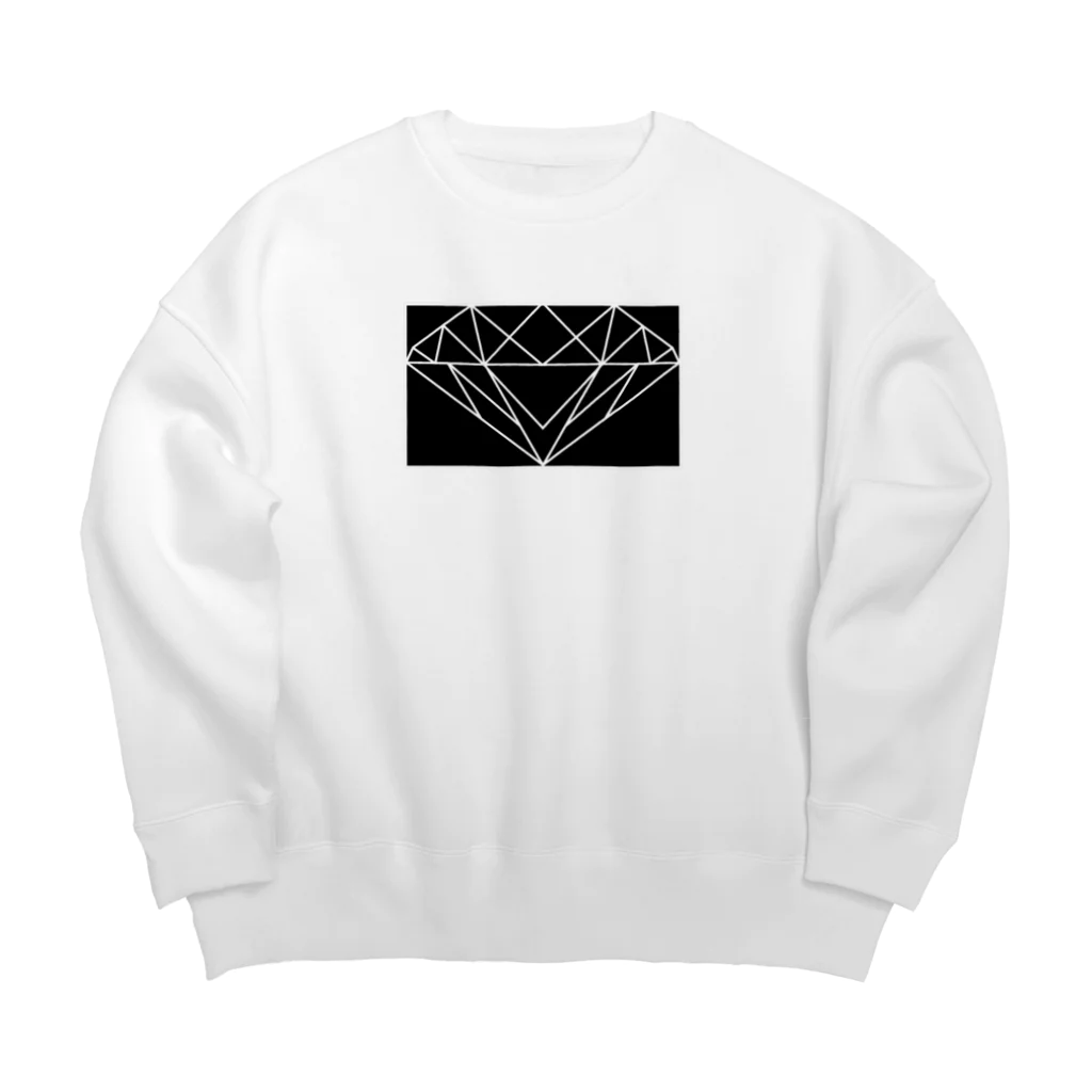 手描きのエトセトラのダイヤモンド(黒) Big Crew Neck Sweatshirt