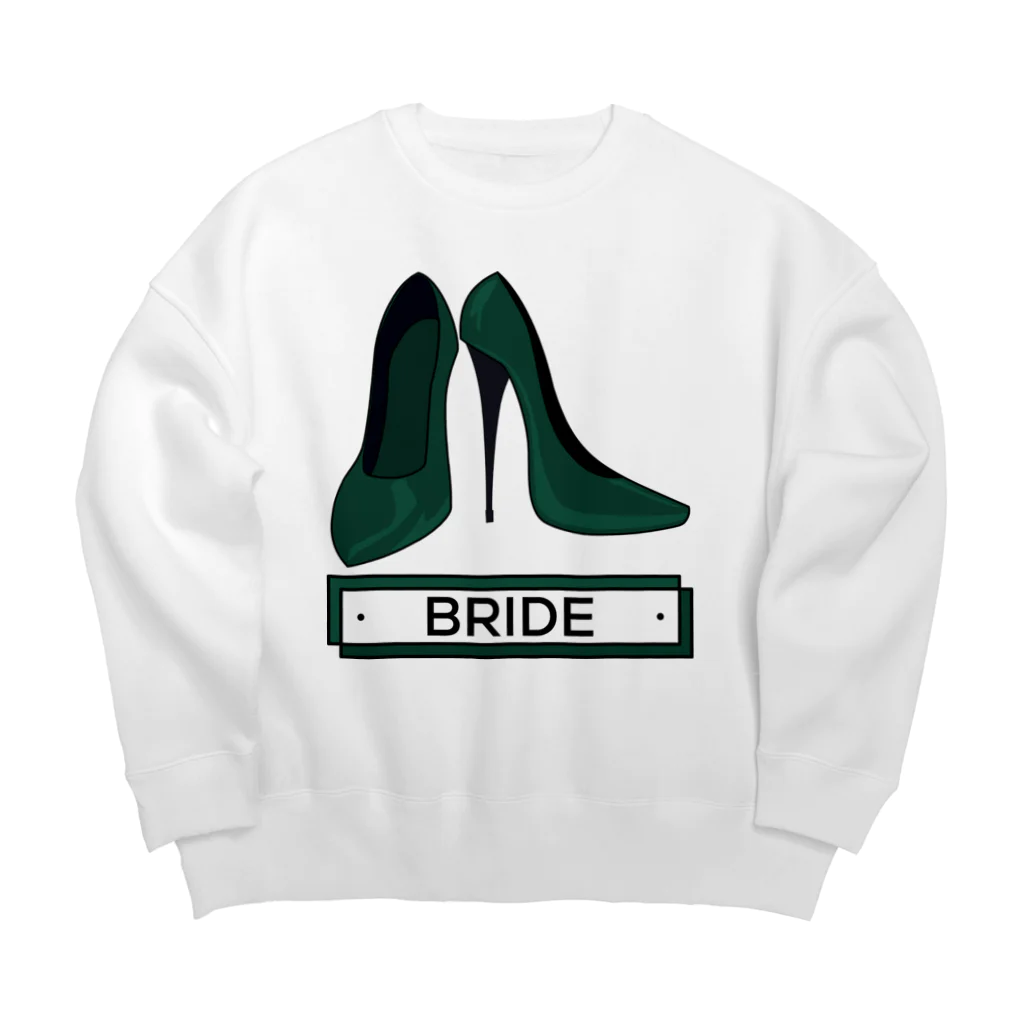 ペアTシャツ屋のシバヤさんのペア(BRIDE)ヒール_グリーン Big Crew Neck Sweatshirt