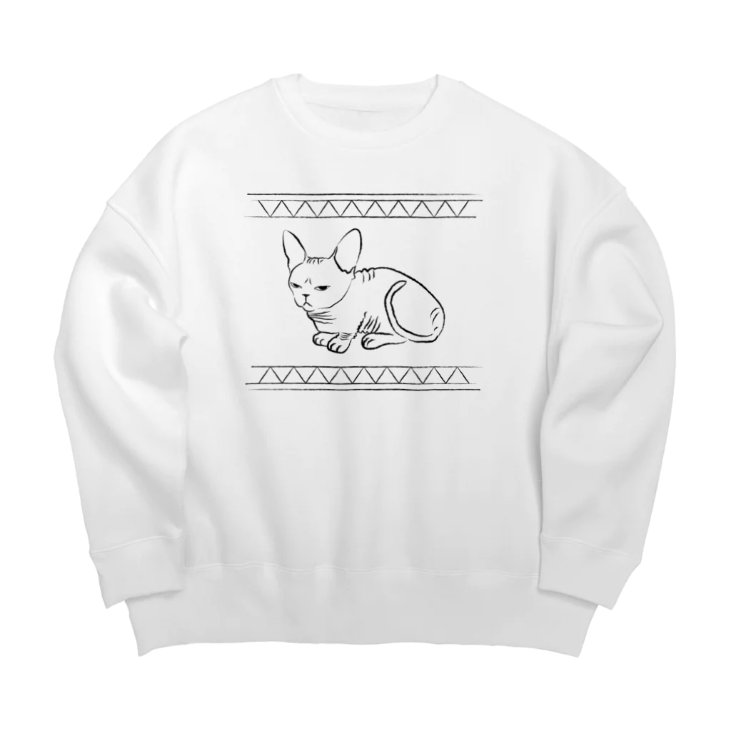 毎日ころりんのスフィンクスのご機嫌 Big Crew Neck Sweatshirt