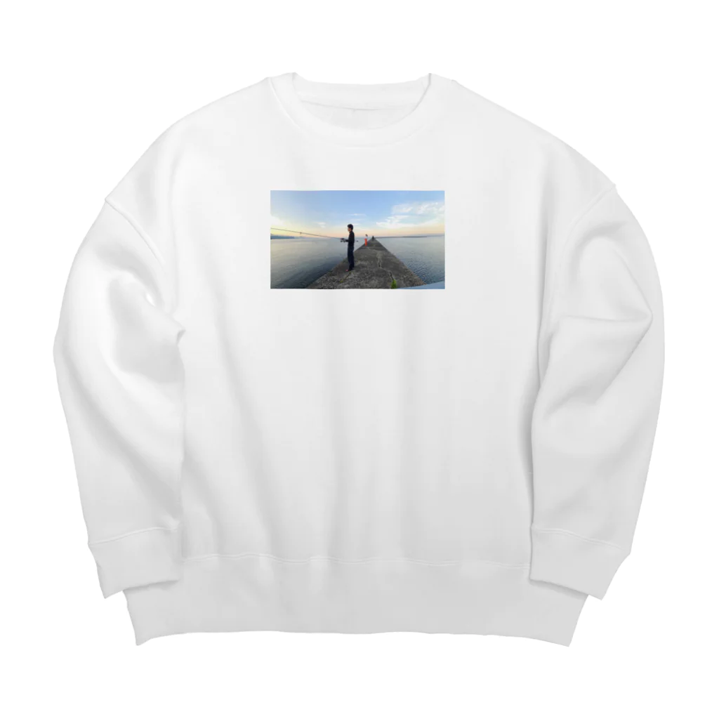 M0M0＆Lilyの防波堤で釣りがしたい Big Crew Neck Sweatshirt