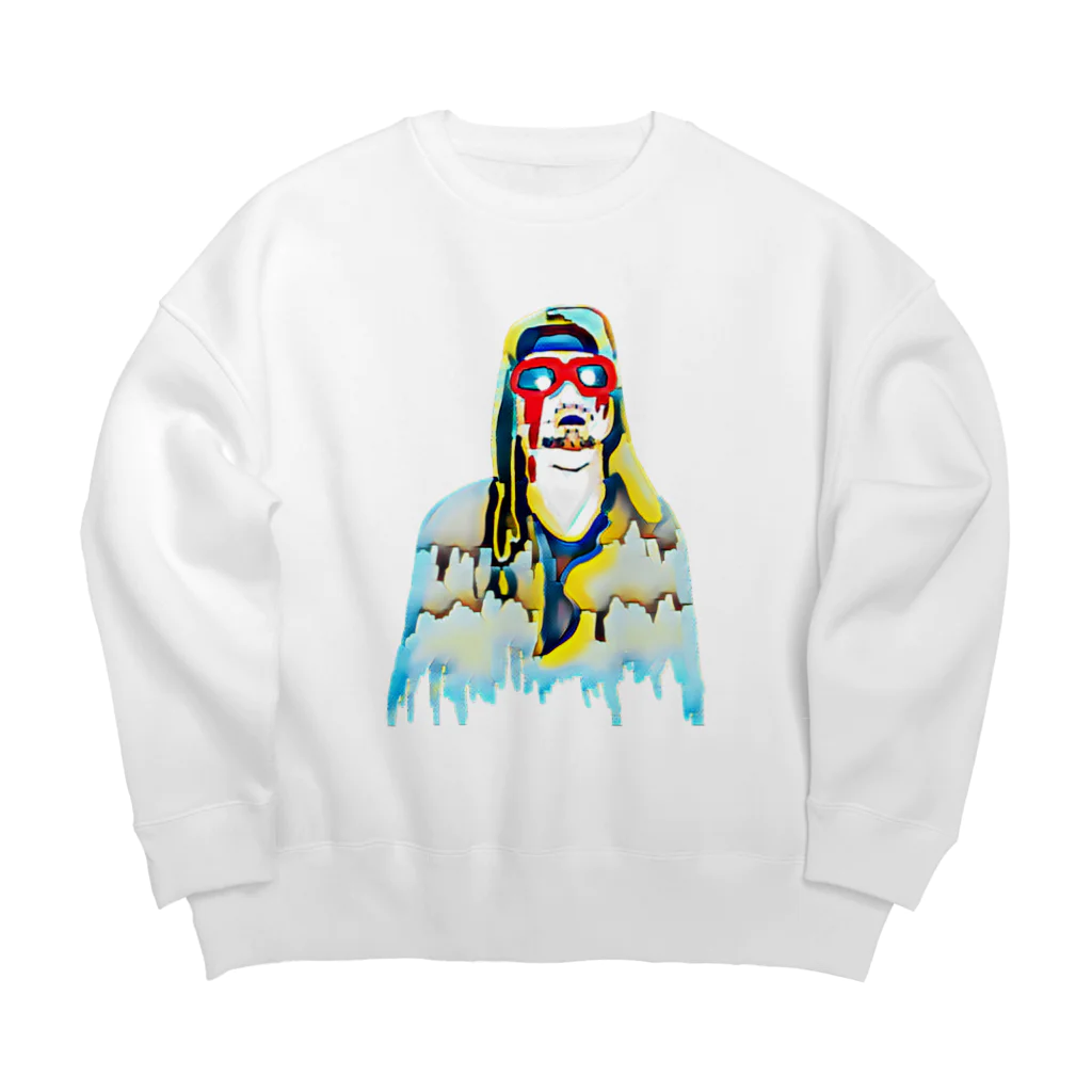 ぐにゃんじROCKのぐにゃっとしたアート Big Crew Neck Sweatshirt