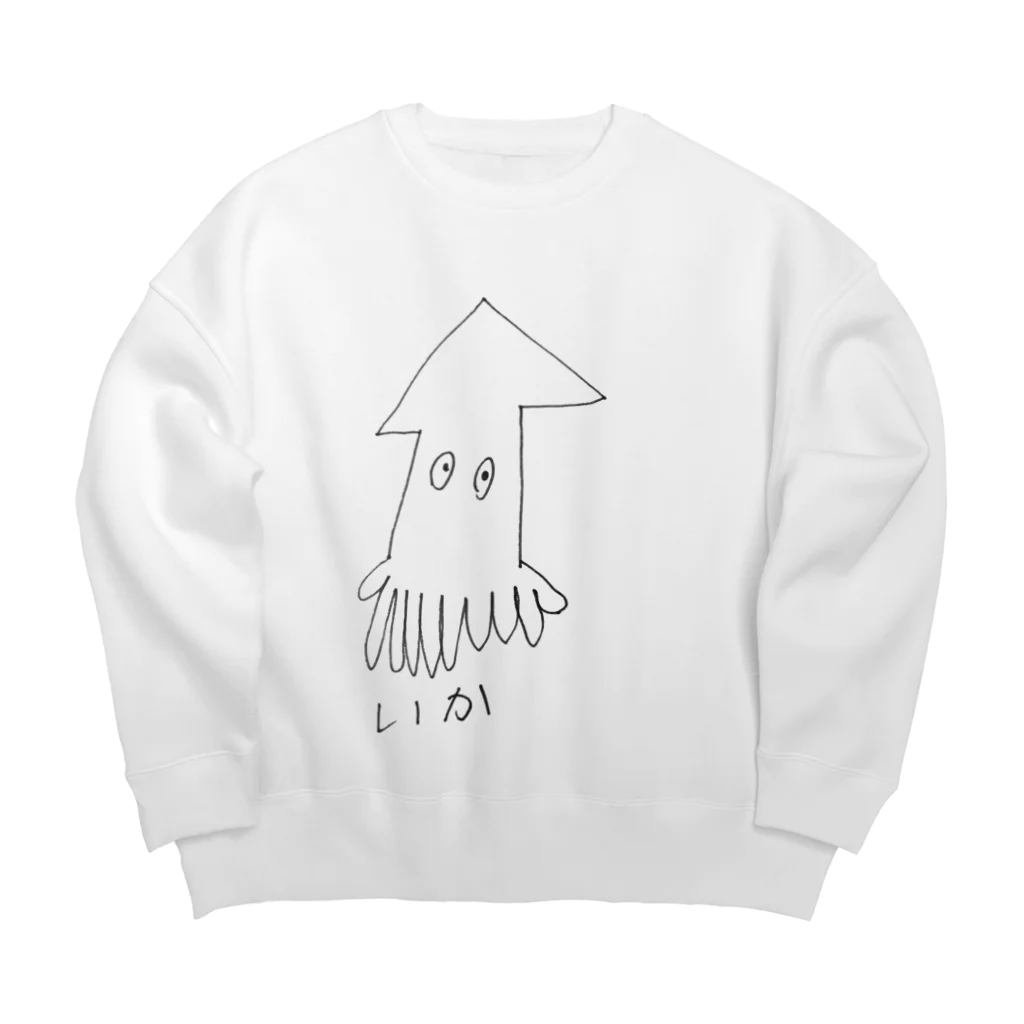 稲藁商店のいか Big Crew Neck Sweatshirt