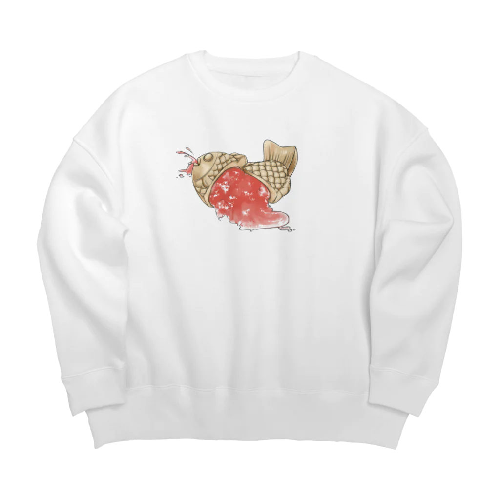 ちゃたろうのお店。のかき氷たいやきくん（苺） Big Crew Neck Sweatshirt