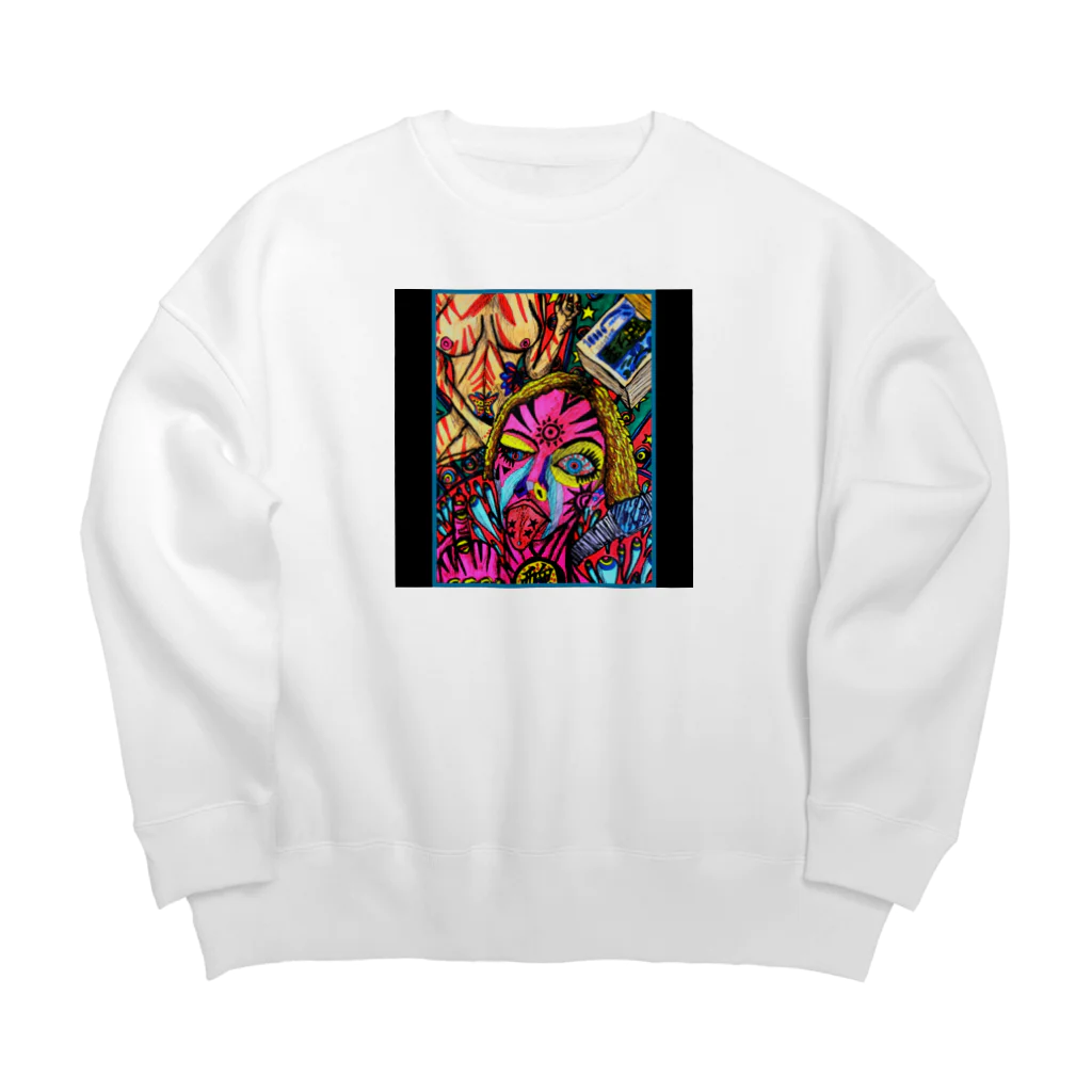 愛男-ARTWORK-の醜いか！？ Big Crew Neck Sweatshirt