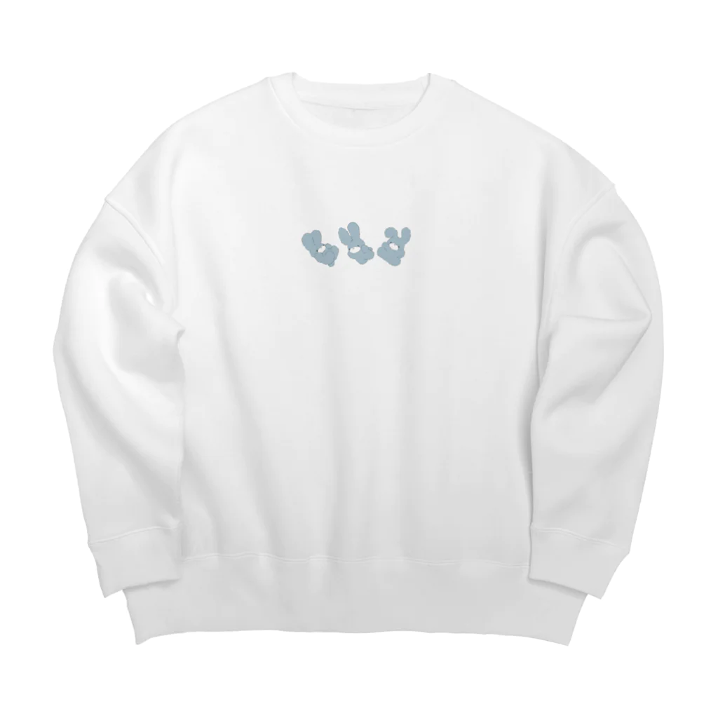 he bi ku chiのもくもくうさちゃん（少なめ） Big Crew Neck Sweatshirt