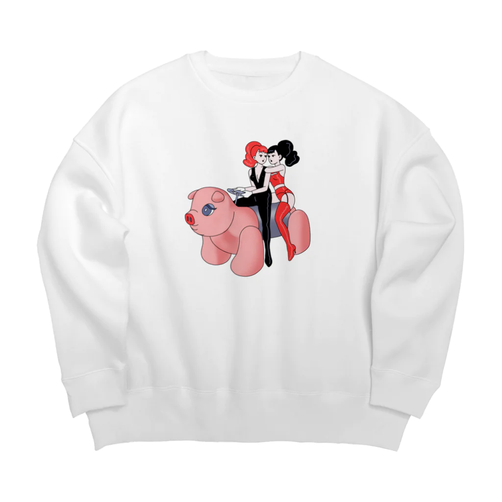 レズっ娘クラブの豚の乗り物 Big Crew Neck Sweatshirt