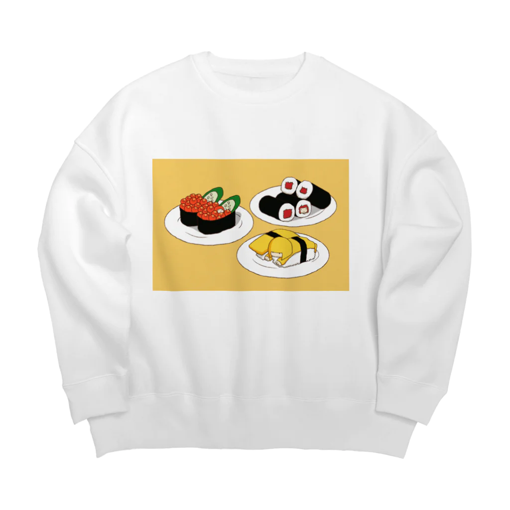 伊六のなんかいる。いくら鉄火玉子T Big Crew Neck Sweatshirt